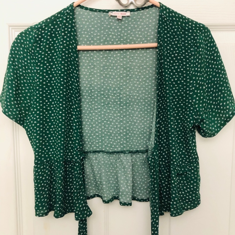 Lottie Moss Green Tie Top Front